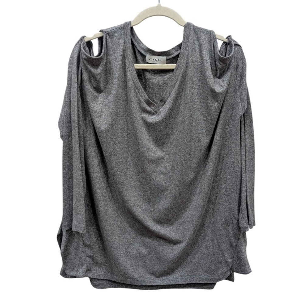Gilli Lucy V Neck Cold Shoulder Long Sleeve Top